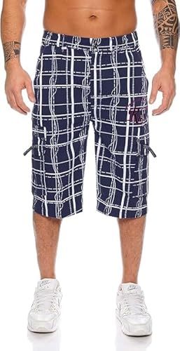 Raff&Taff Herren Bermuda Shorts Herren Sport Shorts Freizeithose Kurze Hosen Cargohose bis 4XL-RT001-Nevi-5XL von Raff&Taff