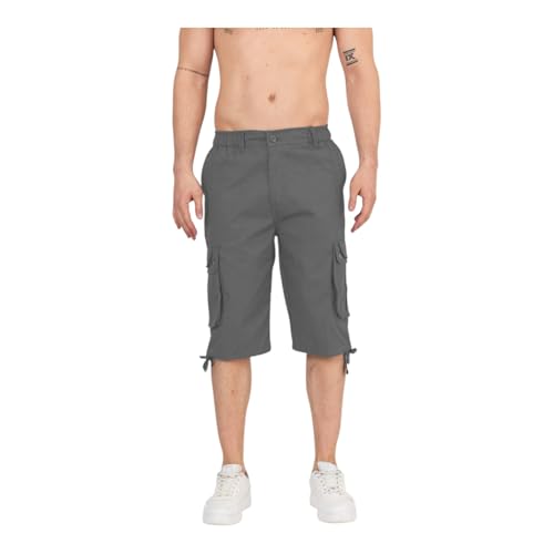Raff&Taff Herren Bermuda Shorts Herren Sport Shorts Freizeithose Kurze Hosen Cargohose bis 8XL(RT666-Anthra -XL) von Raff&Taff