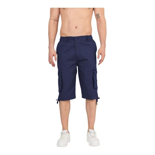 Raff&Taff Herren Bermuda Shorts Herren Sport Shorts Freizeithose Kurze Hosen Cargohose bis 8XL(RT666-Nevi-L) von Raff&Taff