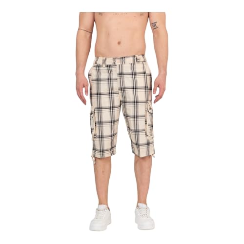 Raff&Taff Herren Bermuda Shorts Herren Sport Shorts Freizeithose Kurze Hosen Cargohose bis 8XL -RT665-Beige -7XL von Raff&Taff
