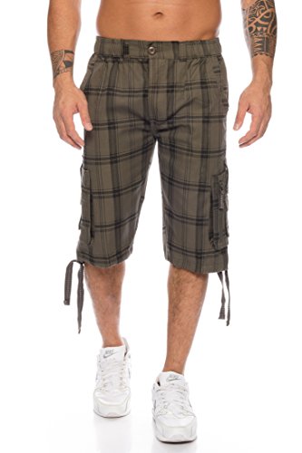 Raff&Taff Herren Bermuda in schönen Karo Farben .Schwarz,Weiß und in Antrhrazit bis XXXL (RT302-Oliv-XL) von Raff&Taff