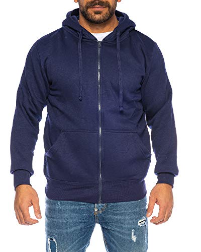 Raff & Taff Herren Hoodies Kapuzenpullover Sweatjacke Übergangsjacke Jacke Basic Schlicht bis 6XL (RT404 Nevi, 5XL) von Raff&Taff