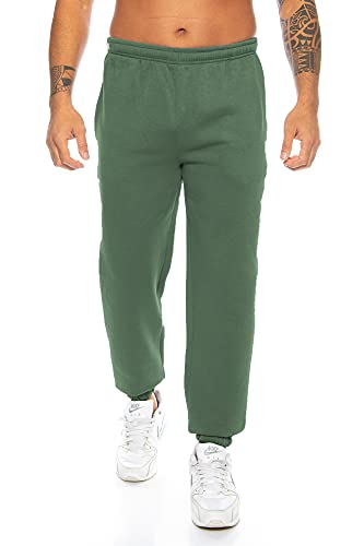 Raff & Taff Herren Hose M bis 6XL | Sporthose Sweatpants Pyjamas Übergrößen Funktionshose Trainingshose Jogginghose | Premium Baumwolle (RT-T-405-Olive, 3XL) von Raff&Taff