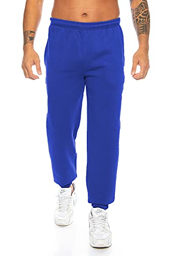 Raff & Taff Herren Hose M bis 6XL | Sporthose Sweatpants Pyjamas Übergrößen Funktionshose Trainingshose Jogginghose | Premium Baumwolle (Royalblau, 4XL) von Raff&Taff