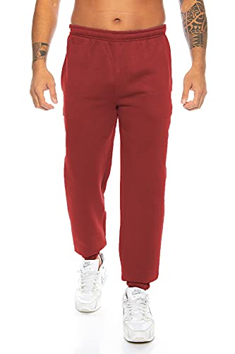 Raff & Taff Herren Hose M bis 6XL | Sporthose Sweatpants Pyjamas Übergrößen Funktionshose Trainingshose Jogginghose | Premium Baumwolle (RT-T-405-Weinrot, XXL) von Raff&Taff