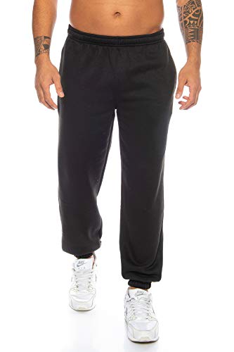 Raff & Taff Herren Hose M bis 6XL | Sporthose Sweatpants Pyjamas Übergrößen Funtionshose Trainingshose Jogginghose | Premium Baumwolle (RT-T-405-Schwarz, 6XL) von Raff&Taff