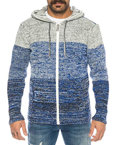 Raff & Taff Herren Jacke Strickjacke Strickpullover bis 3XL | Warm, Weich, Wolle | Wohlfühlen mit Style (Blau (812), 3XL) von Raff&Taff