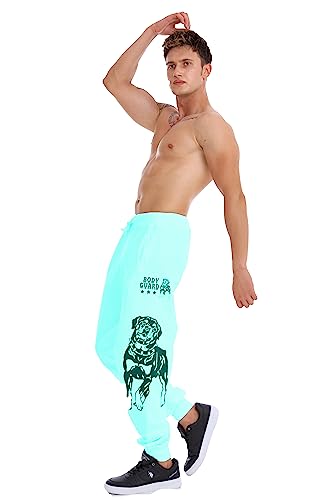 Raff&Taff Herren Jogginghose Bodyguard Bulldog Coole Lässige Sporthose Freizeithose(RT2528-Mint-4XL) von Raff&Taff