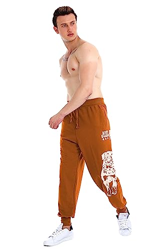 Raff&Taff Herren Jogginghose Bodyguard Bulldog Coole Lässige Sporthose Freizeithose(RT2528-Rost-7XL) von Raff&Taff