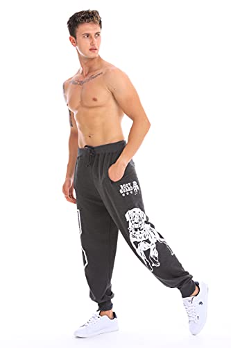 Raff&Taff Herren Jogginghose Bodyguard Bulldog Coole Lässige Sporthose Freizeithose (Anthrazit, 8XL) von Raff&Taff