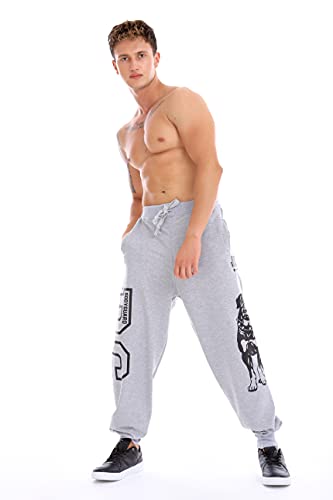 Raff&Taff Herren Jogginghose Bodyguard Bulldog Coole Lässige Sporthose Freizeithose (Hellgrau, 3XL) von Raff&Taff