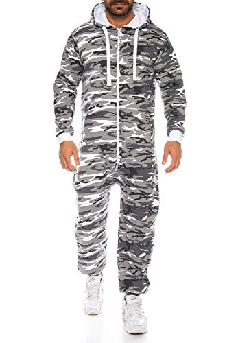 Raff & Taff Herren Jumpsuit Overall Trainingsanzug Fitnessbekleidung Onesie Ganzkörperanzug Basic und Schlicht (Metro, 3XL) von Raff&Taff