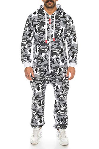 Raff & Taff Herren Jumpsuit Overall Trainingsanzug Fitnessbekleidung onesie Ganzkörperanzug Basic und Schlicht (Metro (2916), M) von Raff&Taff