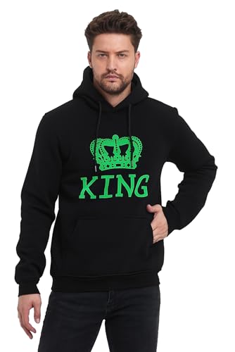 Raff&Taff Herren King Hoodie mit Kapuze .|Neonfarbiger Druck | Auffallend | Eyecatcher | Trend 2023| von Raff&Taff