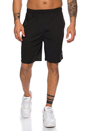 Raff & Taff Herren Shorts Bermuda Sportshorts Sporthose Funktionshose Traningshose schnell trocknend (Schwarz, XL) von Raff&Taff