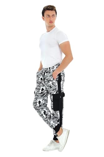 Raff&Taff Herren Sporthose Camouflage Hose Freizeithose Yogahose Sweathose Fußballhose Jogginghose Cargo Sporthose (Metro, M) von Raff&Taff