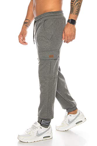 Raff&Taff Herren Sportwear Sporthose Cannabis Joggingshose Camouflage Bundeswehr Hose Tarnhose Cargohose Biker Hose Amerika (4XL, Anthrazit(2902)) von Raff&Taff