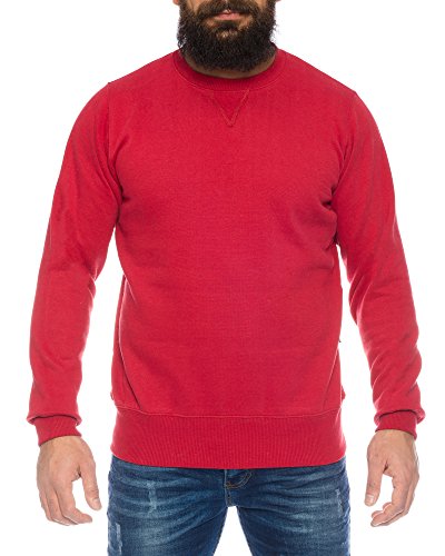 Raff&Taff Herren Sweatshirt Pullover inkl. Übergröße bis 8XL - mehrere Farben ID564, Größe:XL, Farbe:Rot von Raff&Taff