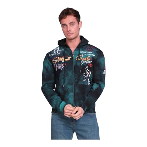 Raff & Taff Herren Zipper Hoodies Kapuzenjacke Sweatjacke Übergangsjacke Jacke Basic Schlicht bis 10XL(RT-H-1160-D.Grün-M) von Raff&Taff