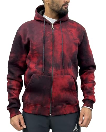 Raff & Taff Herren Zipper Hoodies Kapuzenjacke Sweatjacke Übergangsjacke Jacke Basic Schlicht bis 10XL (RT-H-1296-Bordeaux-3XL) von Raff&Taff