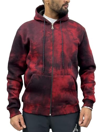 Raff & Taff Herren Zipper Hoodies Kapuzenjacke Sweatjacke Übergangsjacke Jacke Basic Schlicht bis 10XL (RT-H-1296-Bordeaux- L) von Raff&Taff