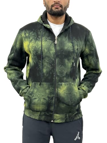 Raff & Taff Herren Zipper Hoodies Kapuzenjacke Sweatjacke Übergangsjacke Jacke Basic Schlicht bis 10XL (RT-H-1296-Oliv-4XL) von Raff&Taff