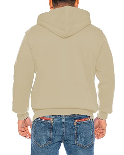 Raff & Taff Herren Zipper Hoodies Kapuzenjacke Sweatjacke Übergangsjacke Jacke Basic Schlicht bis 10XL (RT-H-404-Beige-5XL) von Raff&Taff