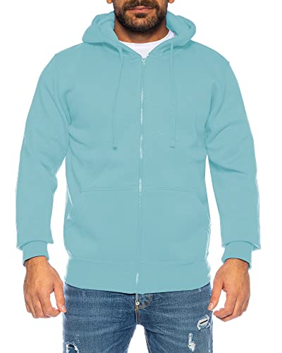 Raff & Taff Herren Zipper Hoodies Kapuzenjacke Sweatjacke Übergangsjacke Jacke Basic Schlicht bis 10XL (RT-H-404-Mint-3XL) von Raff&Taff