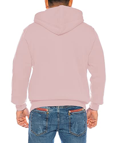 Raff & Taff Herren Zipper Hoodies Kapuzenjacke Sweatjacke Übergangsjacke Jacke Basic Schlicht bis 10XL (RT-H-404-Rosa-3XL) von Raff&Taff