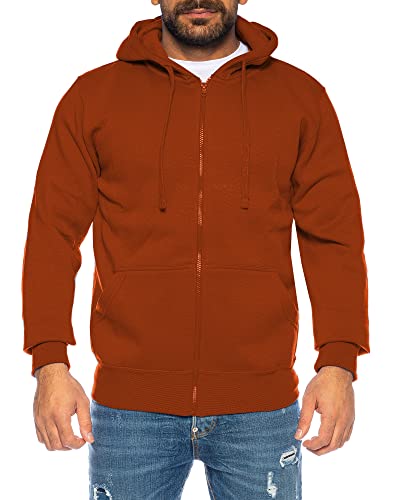 Raff & Taff Herren Zipper Hoodies Kapuzenjacke Sweatjacke Übergangsjacke Jacke Basic Schlicht bis 10XL (RT-H-404-Rost-10XL) von Raff&Taff