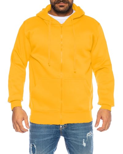 Raff & Taff Herren Zipper Hoodies Kapuzenjacke Sweatjacke Übergangsjacke Jacke Basic Schlicht bis 10XL (RT-H-404-Senf-3XL) von Raff&Taff