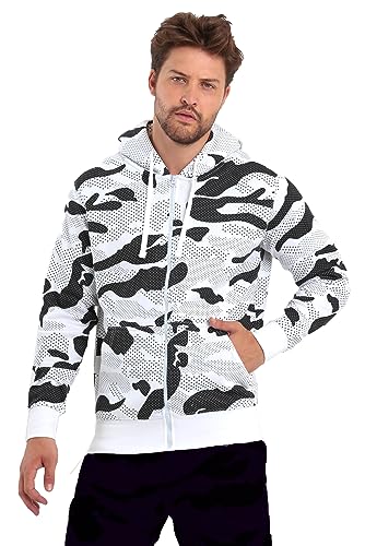 Raff & Taff Herren Zipper Hoodies Kapuzenjacke Sweatjacke Übergangsjacke Jacke Basic Schlicht bis 10XL (RT-H-404-Snow White-10XL) von Raff&Taff