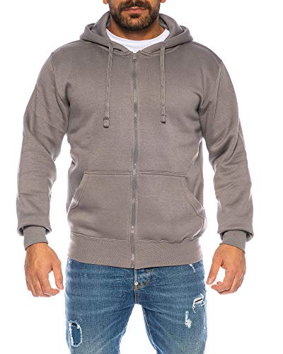 Raff & Taff Herren Zipper Hoodies Kapuzenjacke Sweatjacke Übergangsjacke Jacke Basic Schlicht bis 6XL (Anthrazit, XL) von Raff&Taff