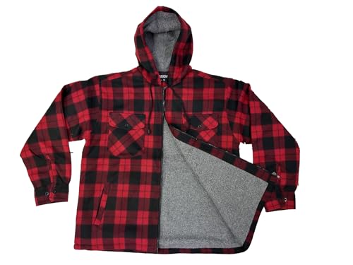 Raff&Taff Holzfällerhemd Flanellhemd Thermohemd Jacke (Y304-Rot-XL) von Raff&Taff