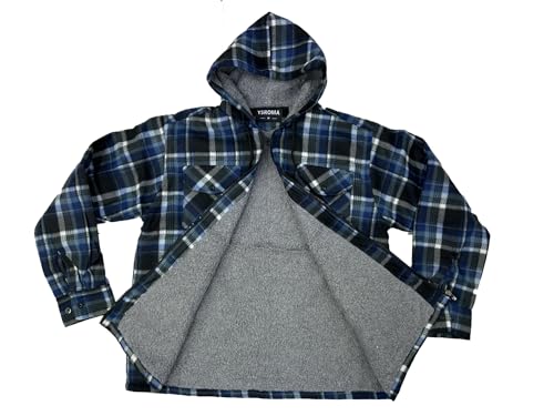 Raff&Taff Holzfällerhemd Flanellhemd Thermohemd Jacke Y304-Blau/Sch-L von Raff&Taff