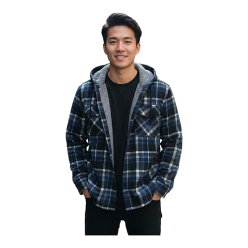 Raff&Taff Holzfällerhemd Flanellhemd Thermohemd Jacke Y304-Blau/Sch-XXL von Raff&Taff