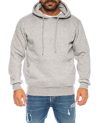 Raff &Taff Hoodie Kapuzenpullover Sweatshirt Sweater Pullover |S-10XL| Sport Alltag Freizeit|Premium Baumwolle Fleece Innenseite(RT-H-401 Hellgrau 9XL) von Raff&Taff