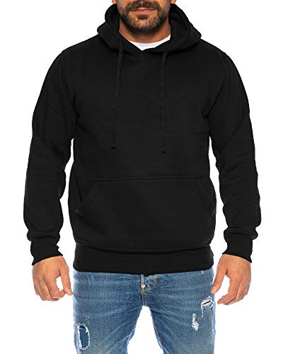 Raff &Taff Hoodie Kapuzenpullover Sweatshirt Sweater Pullover |S-10XL| Sport Alltag Freizeit|Premium Baumwolle Fleece Innenseite(RT-H-401 Schwarz 7XL) von Raff&Taff