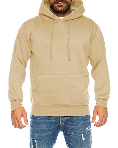 Raff &Taff Hoodie Kapuzenpullover Sweatshirt Sweater Pullover |S-10XL| Sport Alltag Freizeit|Premium Baumwolle Fleece Innenseite (RT-H-401-Beige- 7XL) von Raff&Taff