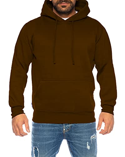 Raff &Taff Hoodie Kapuzenpullover Sweatshirt Sweater Pullover |S-10XL| Sport Alltag Freizeit|Premium Baumwolle Fleece Innenseite (RT-H-401-Braun- 10XL) von Raff&Taff