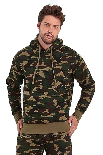 Raff &Taff Hoodie Kapuzenpullover Sweatshirt Sweater Pullover |S-10XL| Sport Alltag Freizeit|Premium Baumwolle Fleece Innenseite (RT-H-401-Cam.Woodl.-6XL) von Raff&Taff