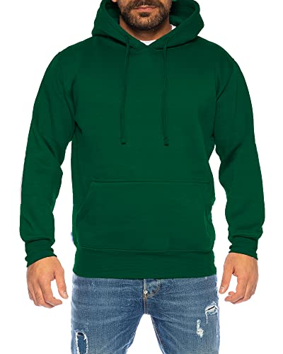 Raff &Taff Hoodie Kapuzenpullover Sweatshirt Sweater Pullover |S-10XL| Sport Alltag Freizeit|Premium Baumwolle Fleece Innenseite (RT-H-401-Dunkelgrün-4XL) von Raff&Taff