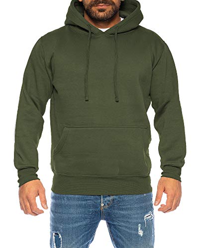 Raff &Taff Hoodie Kapuzenpullover Sweatshirt Sweater Pullover |S-10XL| Sport Alltag Freizeit|Premium Baumwolle Fleece Innenseite (RT-H-401-Oliv-S) von Raff&Taff