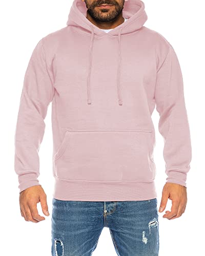 Raff &Taff Hoodie Kapuzenpullover Sweatshirt Sweater Pullover |S-10XL| Sport Alltag Freizeit|Premium Baumwolle Fleece Innenseite (RT-H-401-Rosa-S) von Raff&Taff