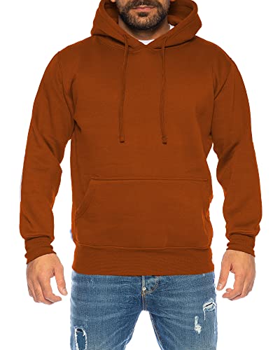 Raff &Taff Hoodie Kapuzenpullover Sweatshirt Sweater Pullover |S-10XL| Sport Alltag Freizeit|Premium Baumwolle Fleece Innenseite (RT-H-401-Rost- 10XL) von Raff&Taff