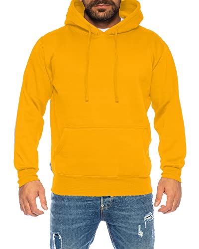 Raff &Taff Hoodie Kapuzenpullover Sweatshirt Sweater Pullover |S-10XL| Sport Alltag Freizeit|Premium Baumwolle Fleece Innenseite (RT-H-401-Senf-6XL) von Raff&Taff