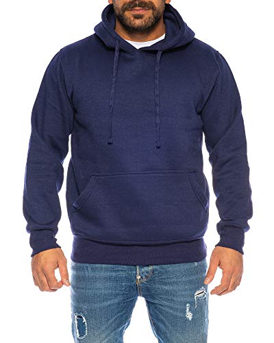Raff & Taff Hoodie Kapuzenpullover Sweatshirt Sweater Pullover | S - 6XL | Sport Alltag Freizeit | Premium Baumwolle Fleece Innenseite (RT-H-401-Navy-M) von Raff&Taff
