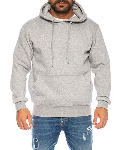 Raff & Taff Hoodie Kapuzenpullover Sweatshirt Sweater Pullover | S - 6XL | Sport Alltag Freizeit | Premium Baumwolle Fleece Innenseite (RT-H-401-Hellgrau-7XL) von Raff&Taff