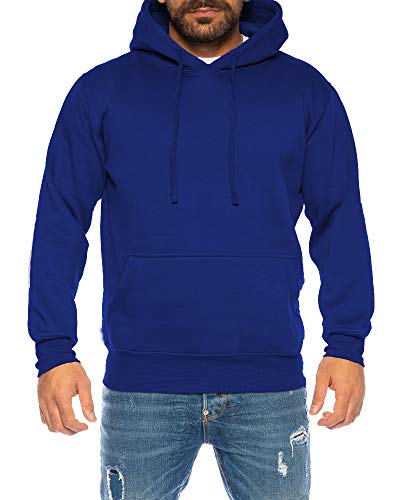 Raff & Taff Hoodie Kapuzenpullover Sweatshirt Sweater Pullover | S - 6XL | Sport Alltag Freizeit | Premium Baumwolle Fleece Innenseite (RT-T-401 -Royalblau, 4XL) von Raff&Taff