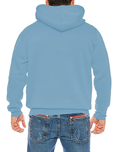 Raff & Taff Hoodie Kapuzenpullover Sweatshirt Sweater Pullover | S - 8XL | Sport Alltag Freizeit | Premium Baumwolle Fleece Innenseite (RT-H-401-Himmelblau, XL) von Raff&Taff